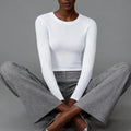 VRCÔMFY Women's Slim Fit Ribbed Long Sleeve Top
